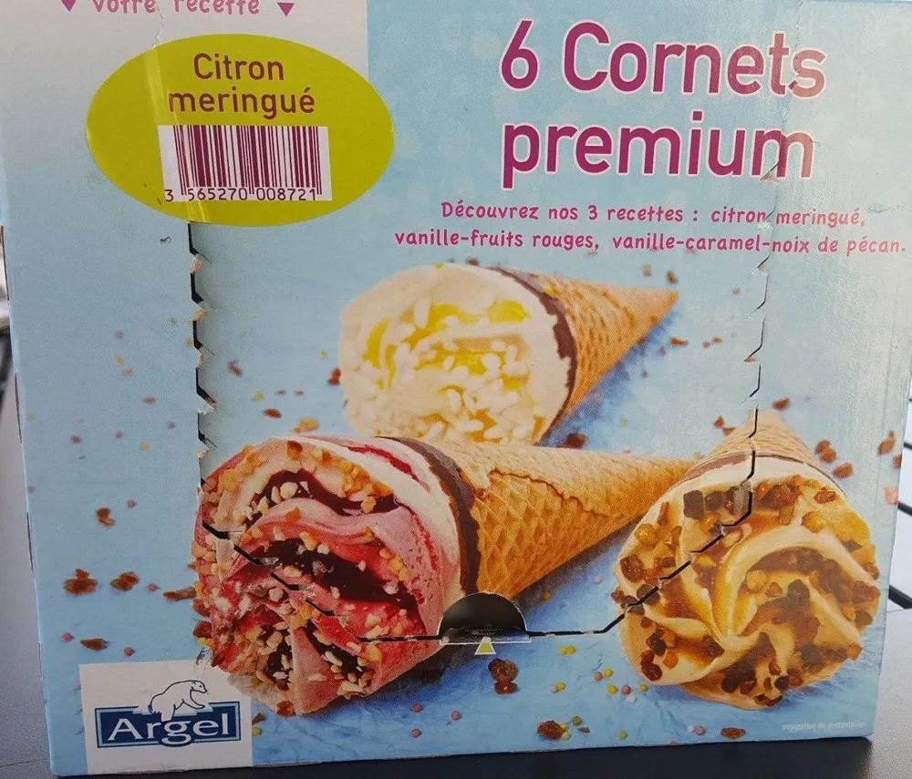 6 Cornets Premium citron meringué