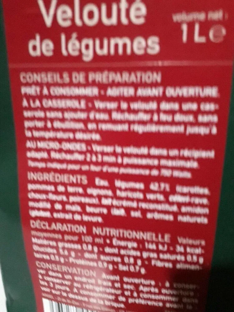 Velouté de légumes