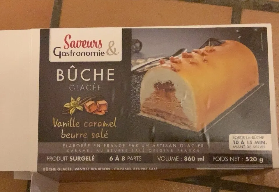Bûche glacée vanille caramel beurre salé