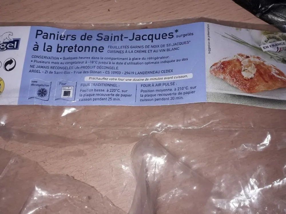 Paniers de saint Jacques à la bretonne