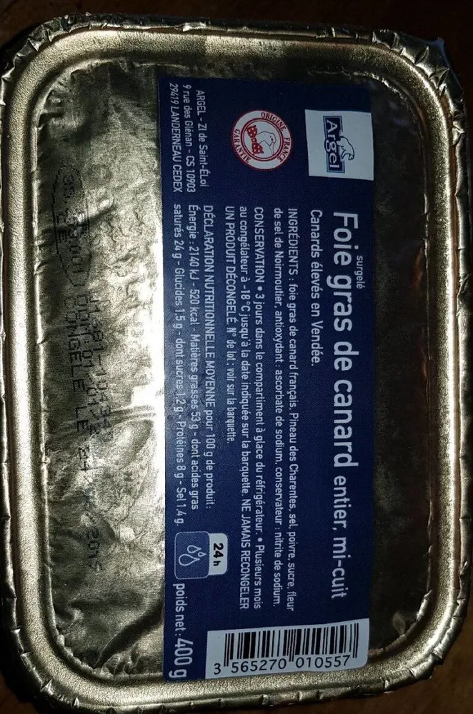 Foie gras de canard entier mi-cuit