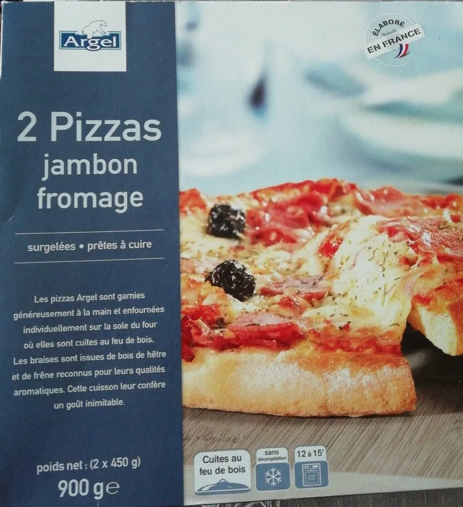 Pizzas jambon fromage surgelées