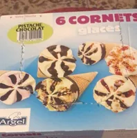 6 cornets glacés pistache chocolat