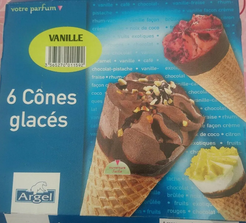 6 Cônes glacés Parfum Vanille