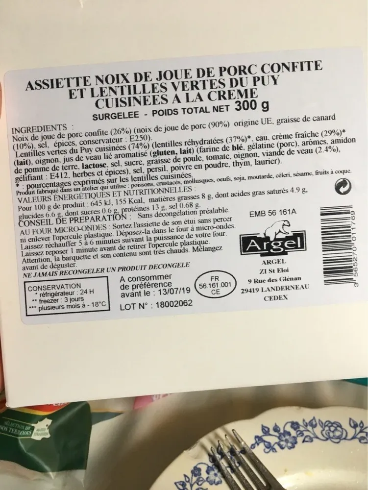 Assiette noix de joue de porc