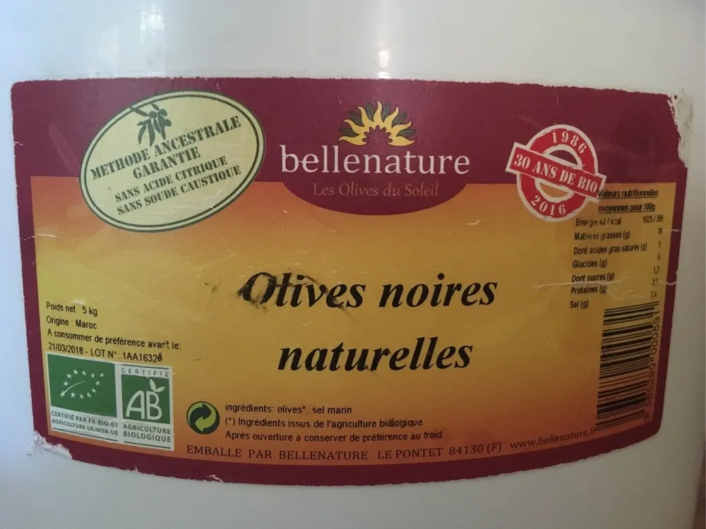 Olives noires naturelles