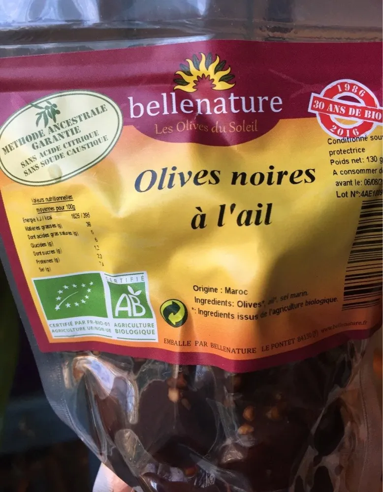 130G Olives Noires a L'ail