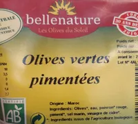 Olives vertes pimentées