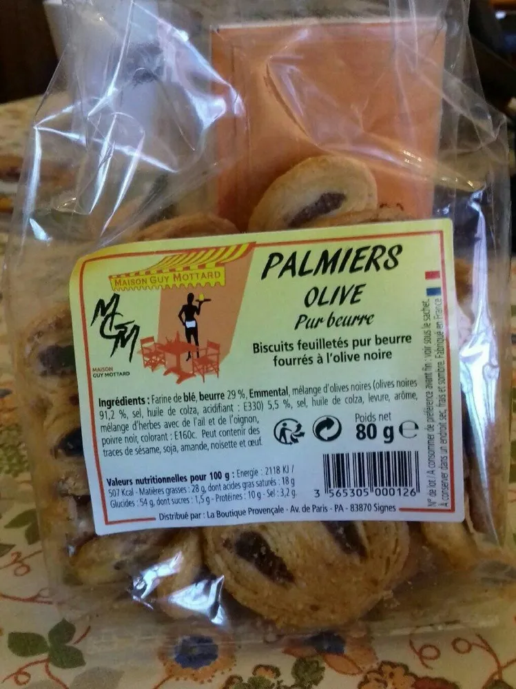 Palmiers olive pur beurre