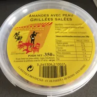 Amandes avec peau grillées salées