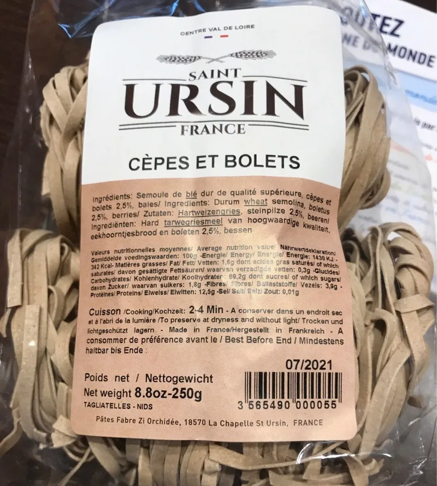 Pates Saint Ursin Cèpes et Bolets