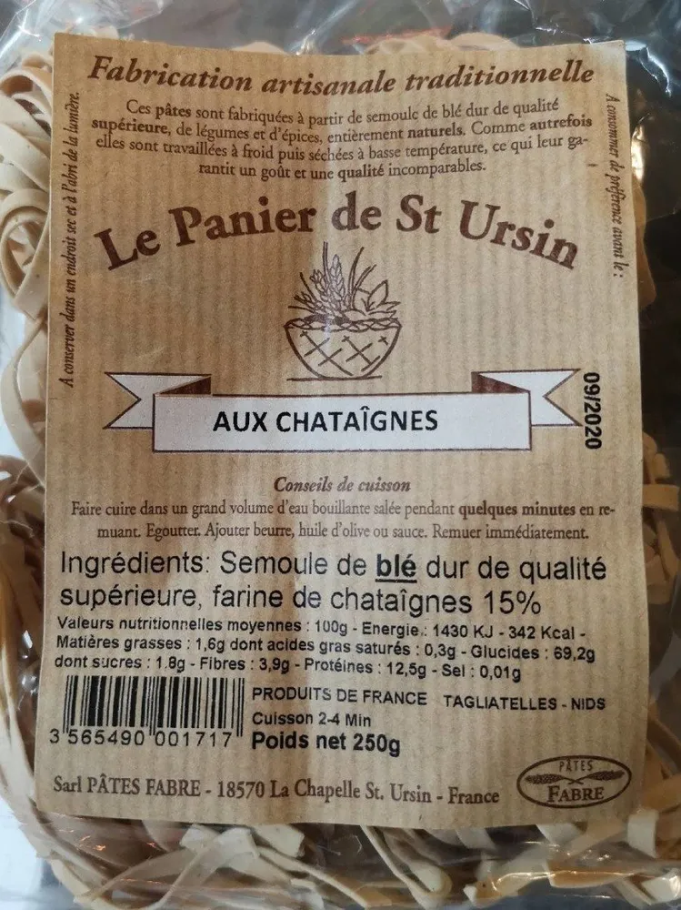 Tagliatelles au châtaignes