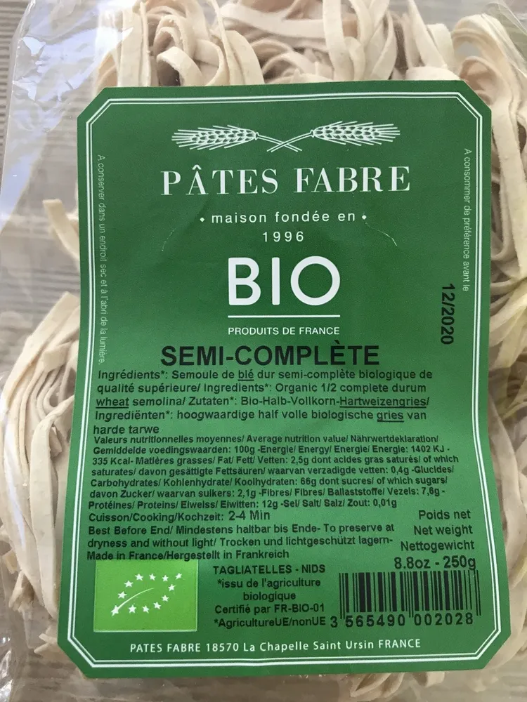 Tagliatelle Semi-complete Bio
