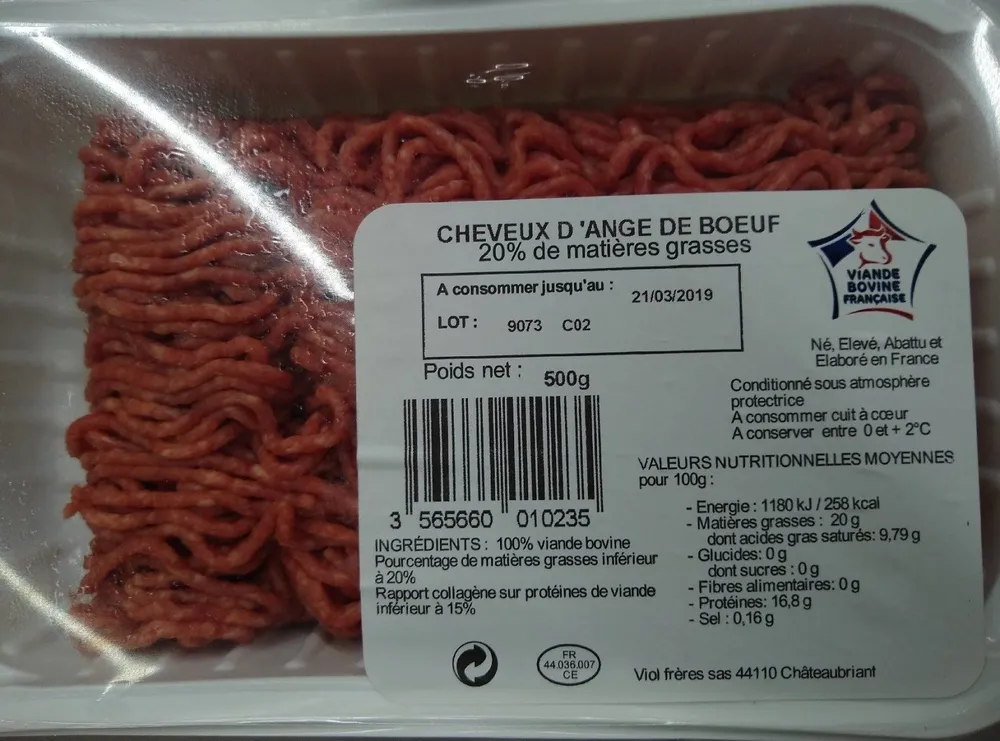 Cheveux d'ange de bœuf