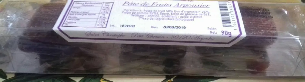 pâte de fruits Argousier