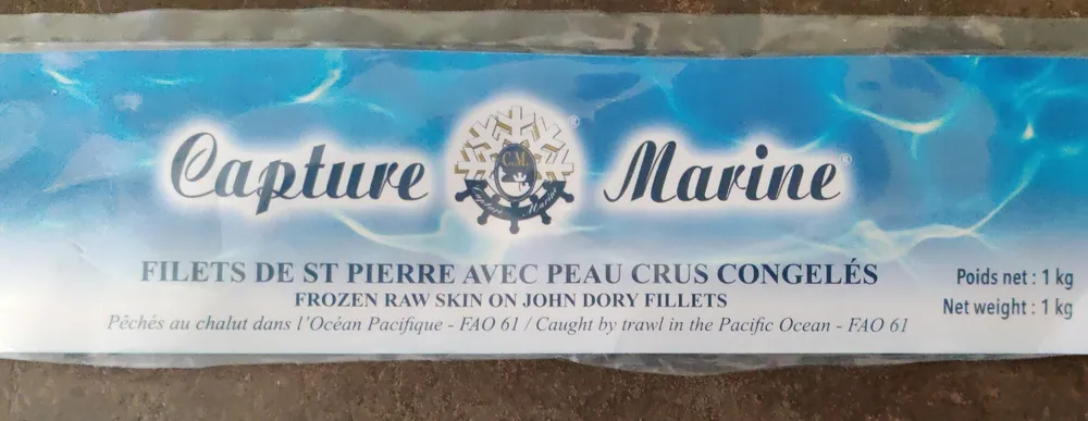 Filets de St Pierre avec peau crus congelés