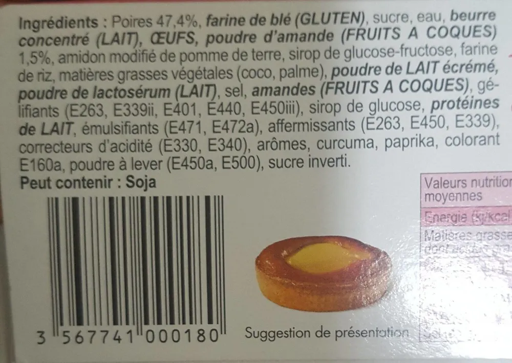 Tartelettes amandine poire