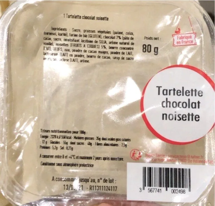 Tartelette chocolat noisette
