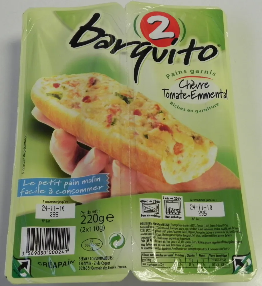 Barquito Chèvre Tomate Emmental