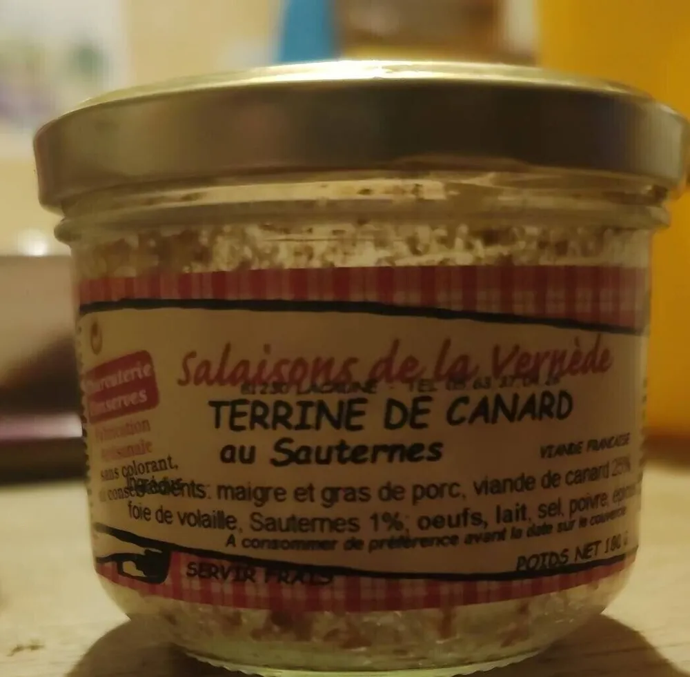Terrine de canard au Sauternes