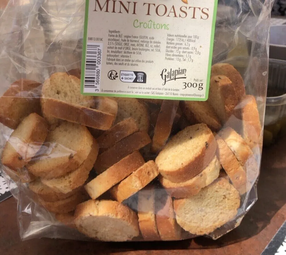 Mini toasts croutons