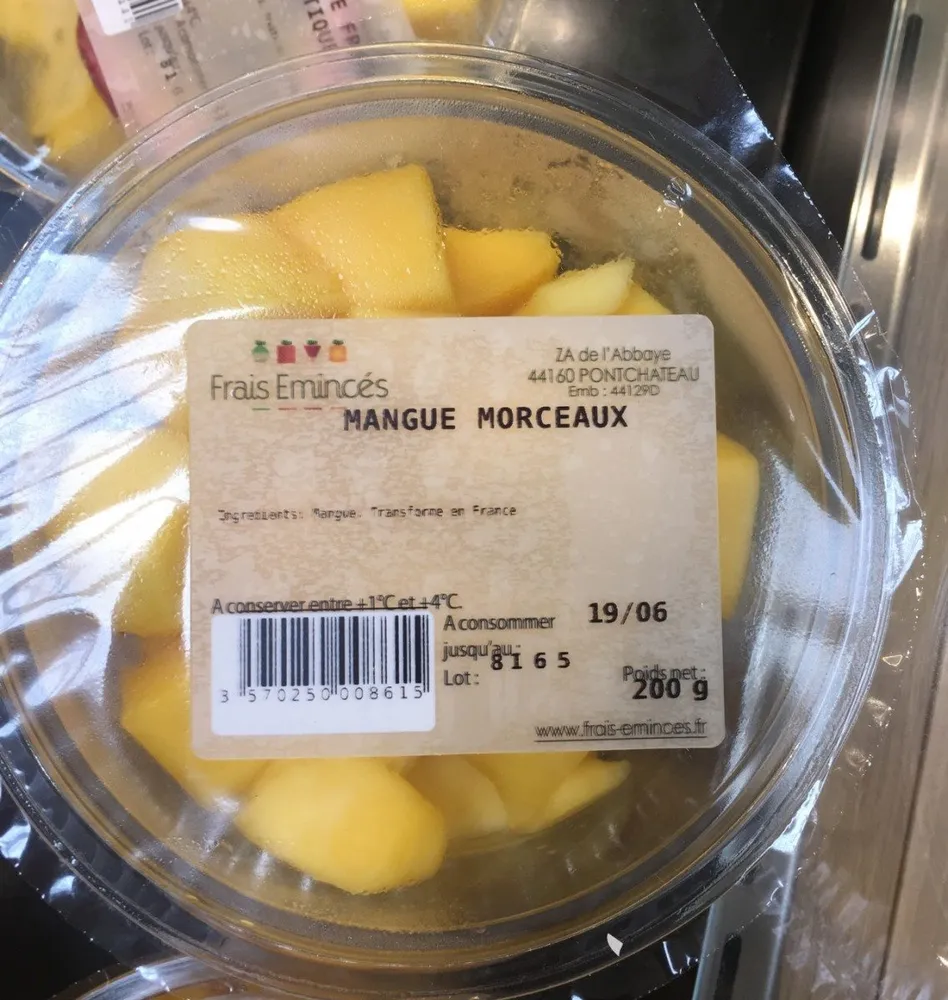 Mangue morceaux, barquette, 200g