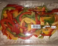 Trio de poivrons émincés, barquette 250g