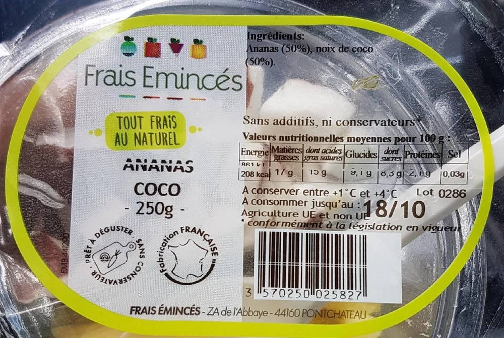 Frais Emincés Ananas-Coco