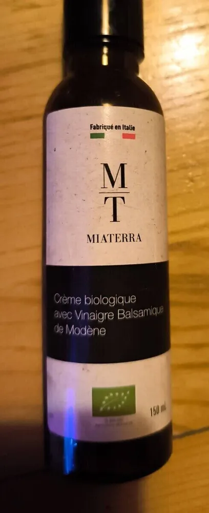 Crème Biologique avec Vinaigre Balsamique de Modène