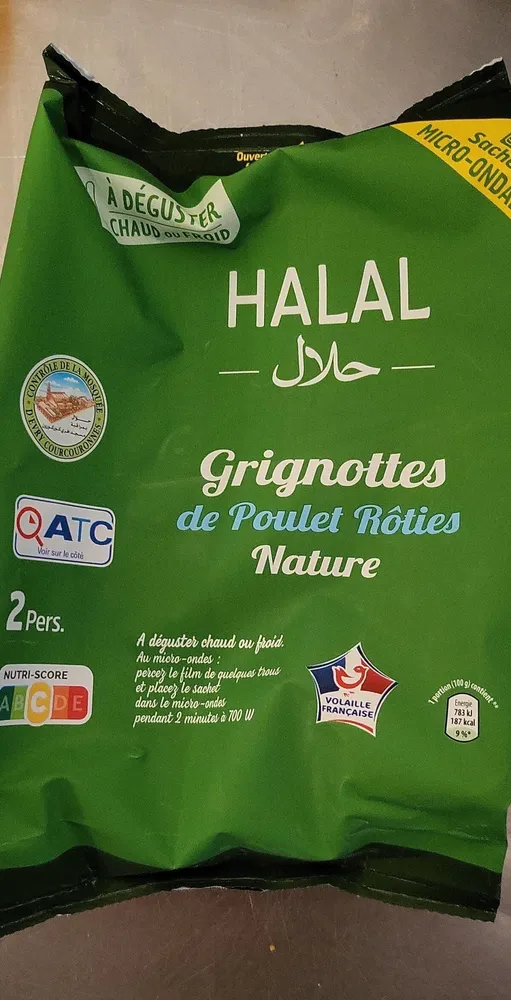 Grigottes de poulet rôties halal