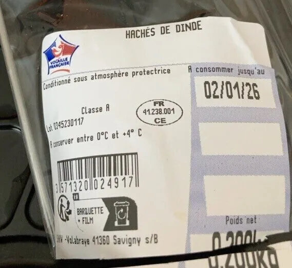 Hache de dinde facon bouchere