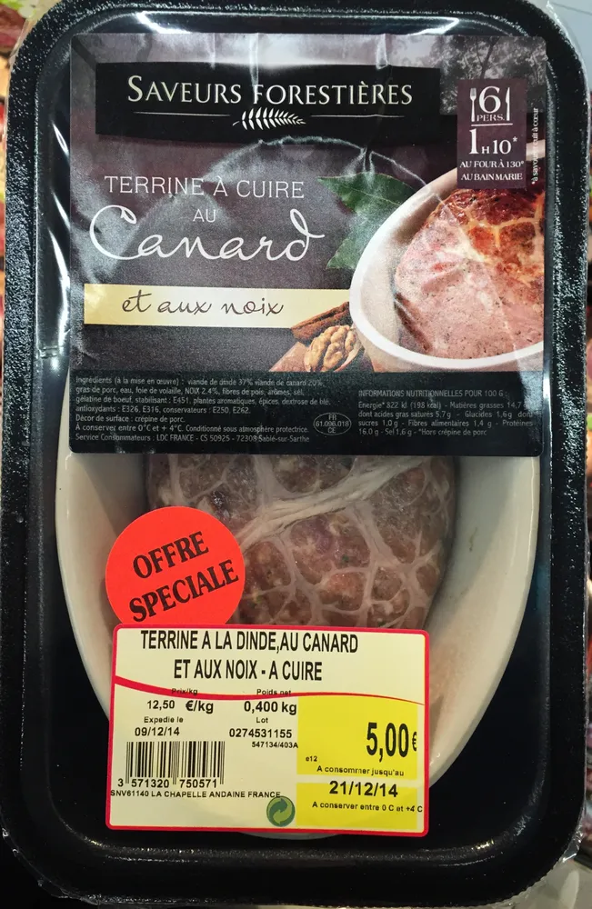 Terrine à cuire au Canard et aux noix