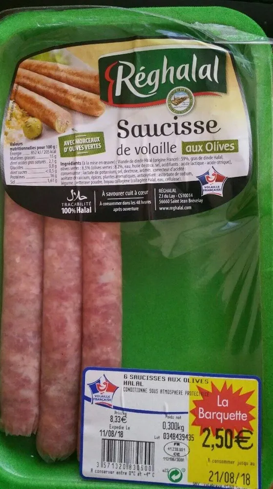 Saucisse de volaille aux olives