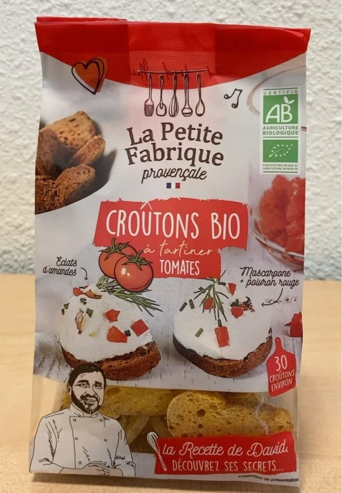 Croûtons bio à tartiner tomates