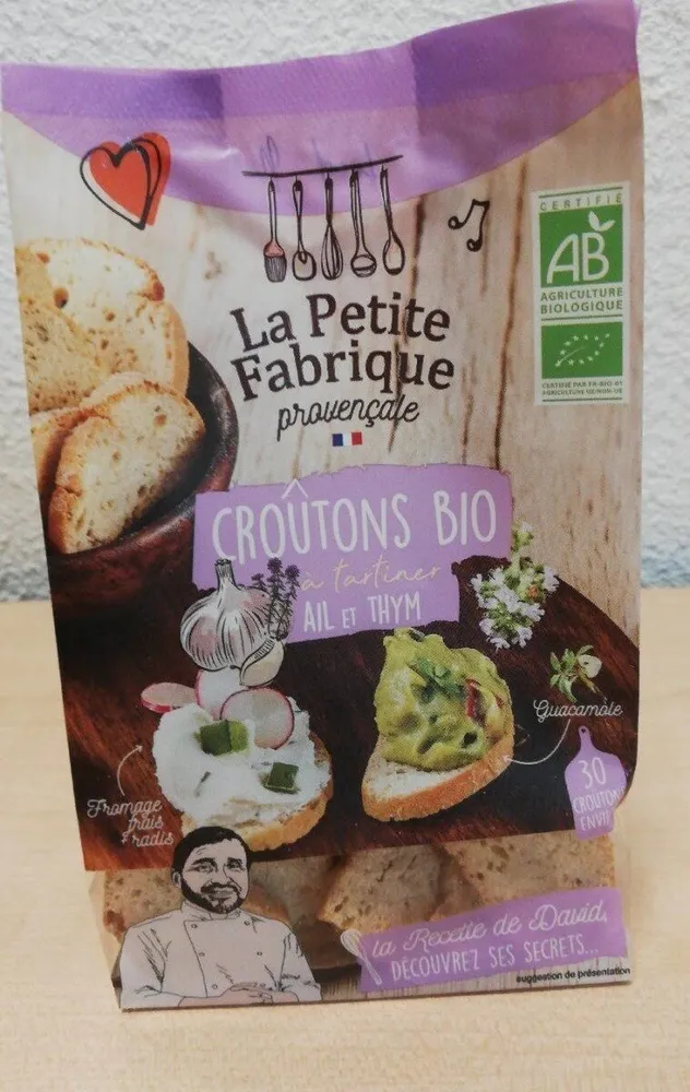Croûtons bio à tartiner ail et thym