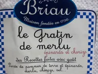 Gratin de merlu épinards/chorizo, transformé en France, barquette