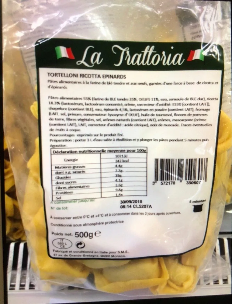 Tortellonis ricotta épinards