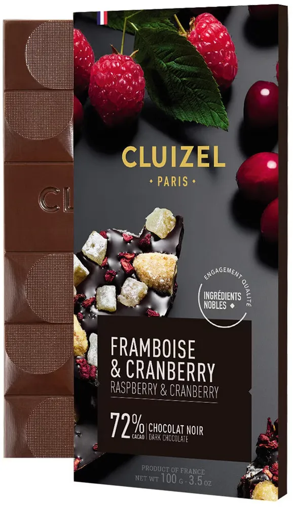 Framboise & Cranberry, 72% chocolat noir