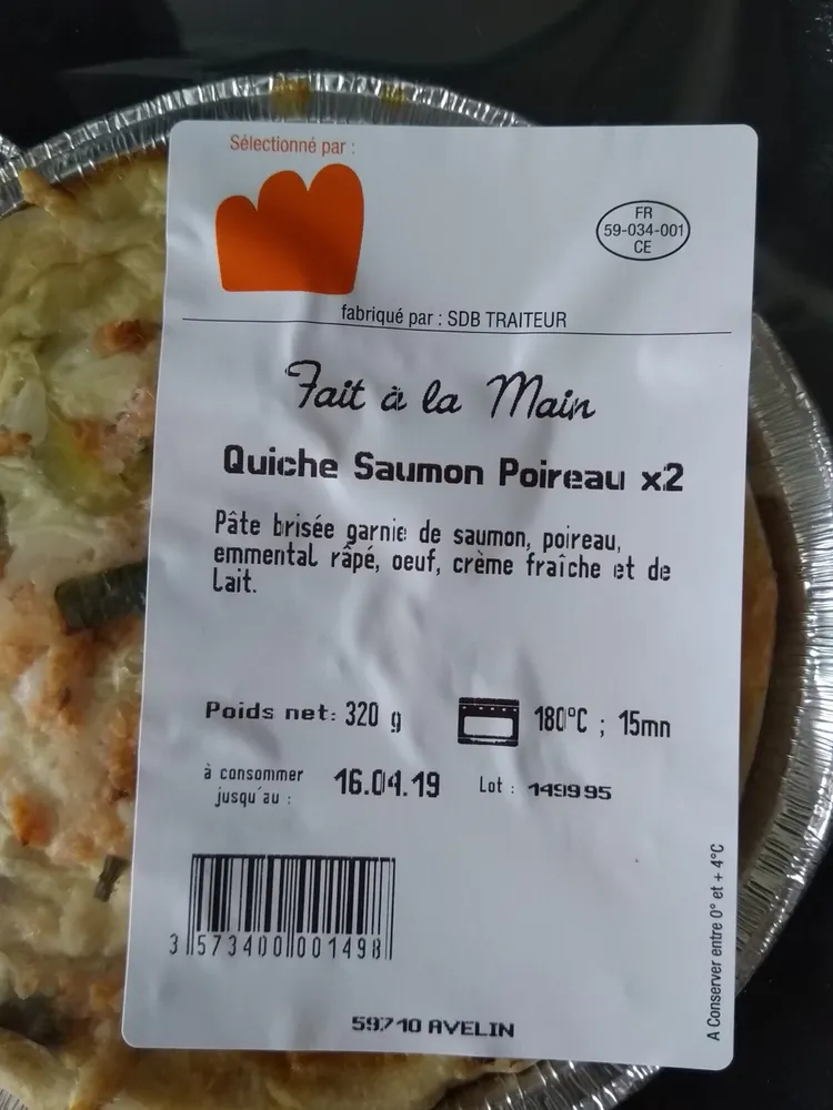 Quiche Saumon poireaux O'TERRA