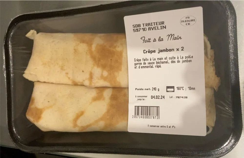Crêpe jambon fromage