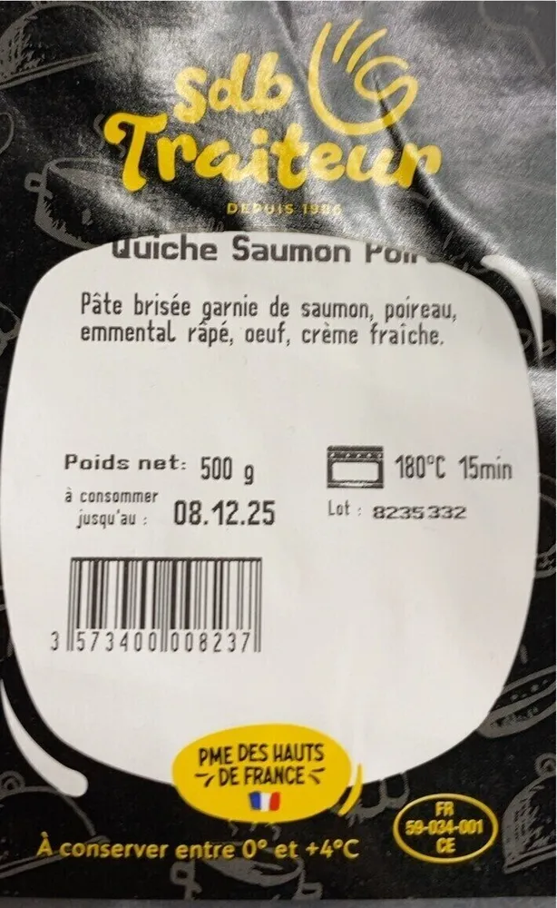 Quiche saumon poireau
