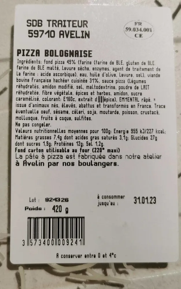 Pizza Bolognaise