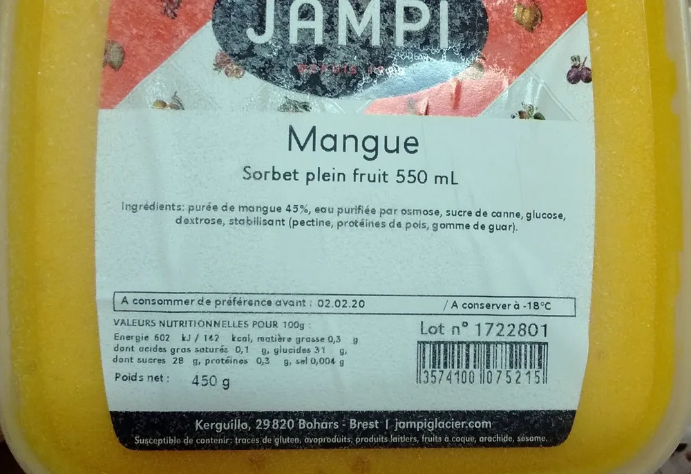 Sorbet plein fruits Mangue
