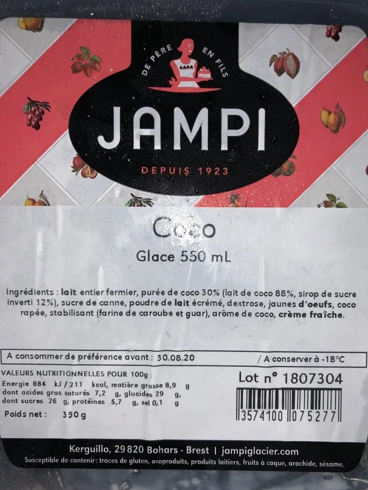 Glace Coco Jampi 550ML