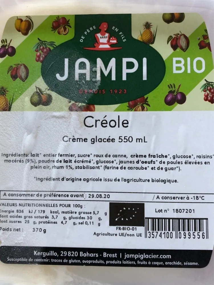 Crème glacée créole