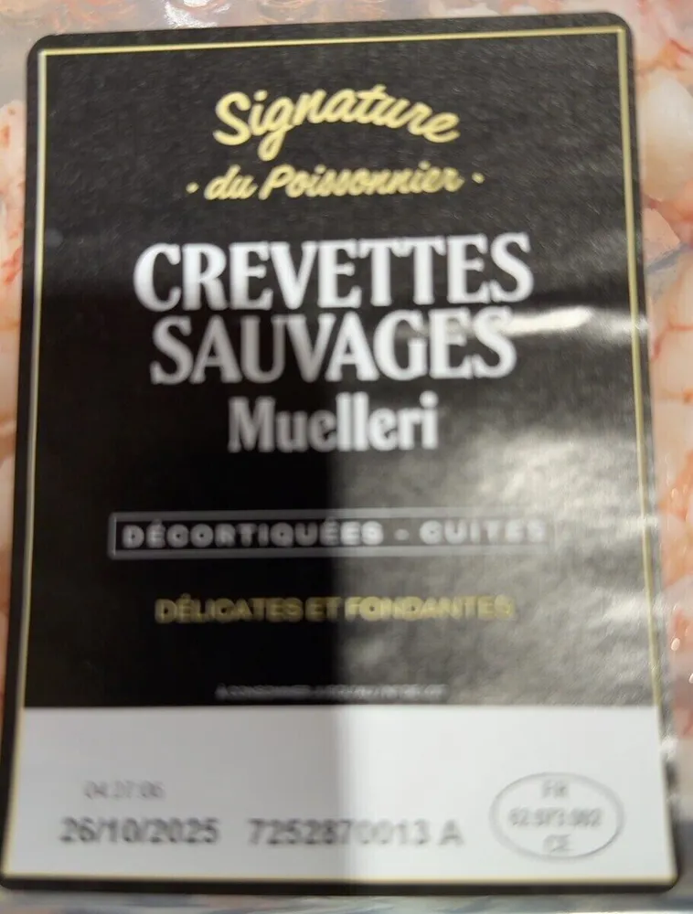 CREVETTES SAUVAGES Muelleri DÉCORTIQUÉES - CUITES