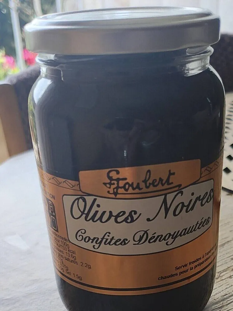 Olives noires confites dénoyautées