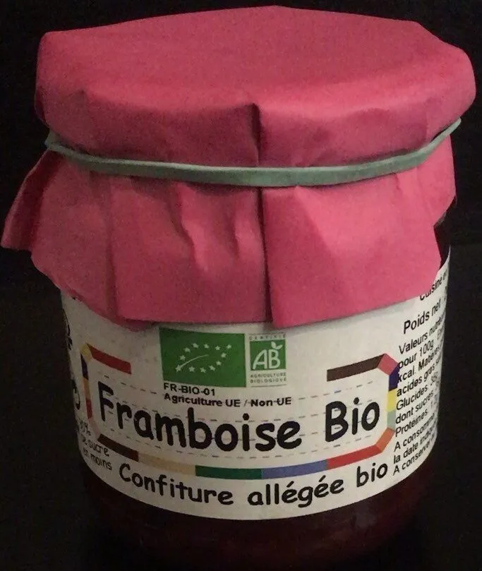 Confiture allégée bio framboise