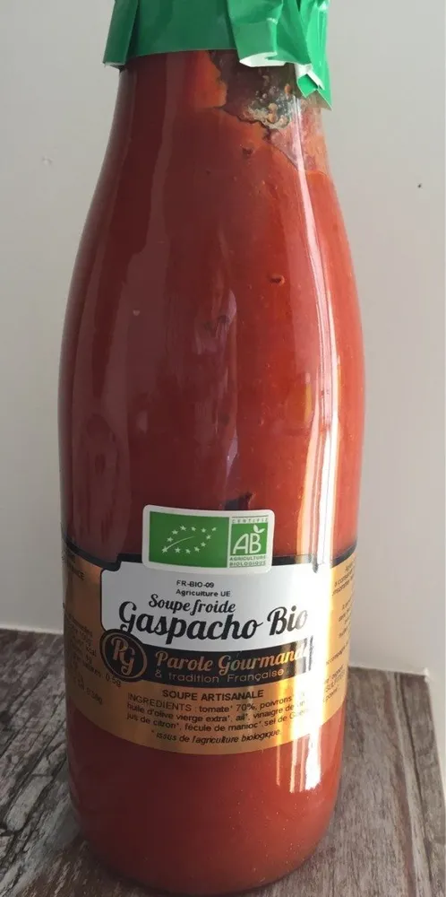 Soupe froide gaspacho bio