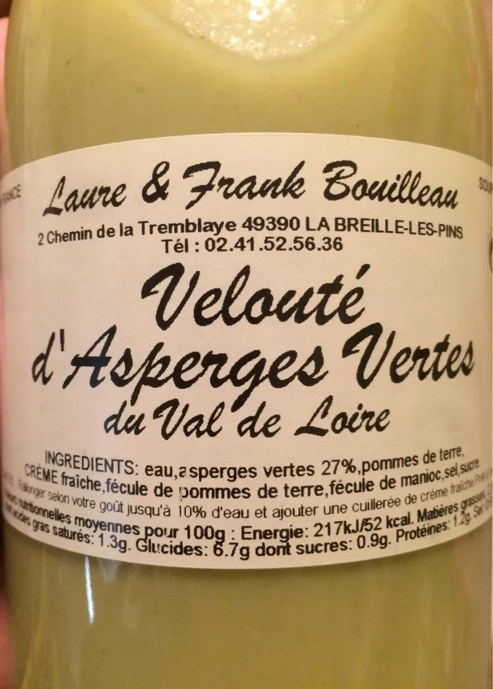 Velouté d'Asperges Vertes du val de loire